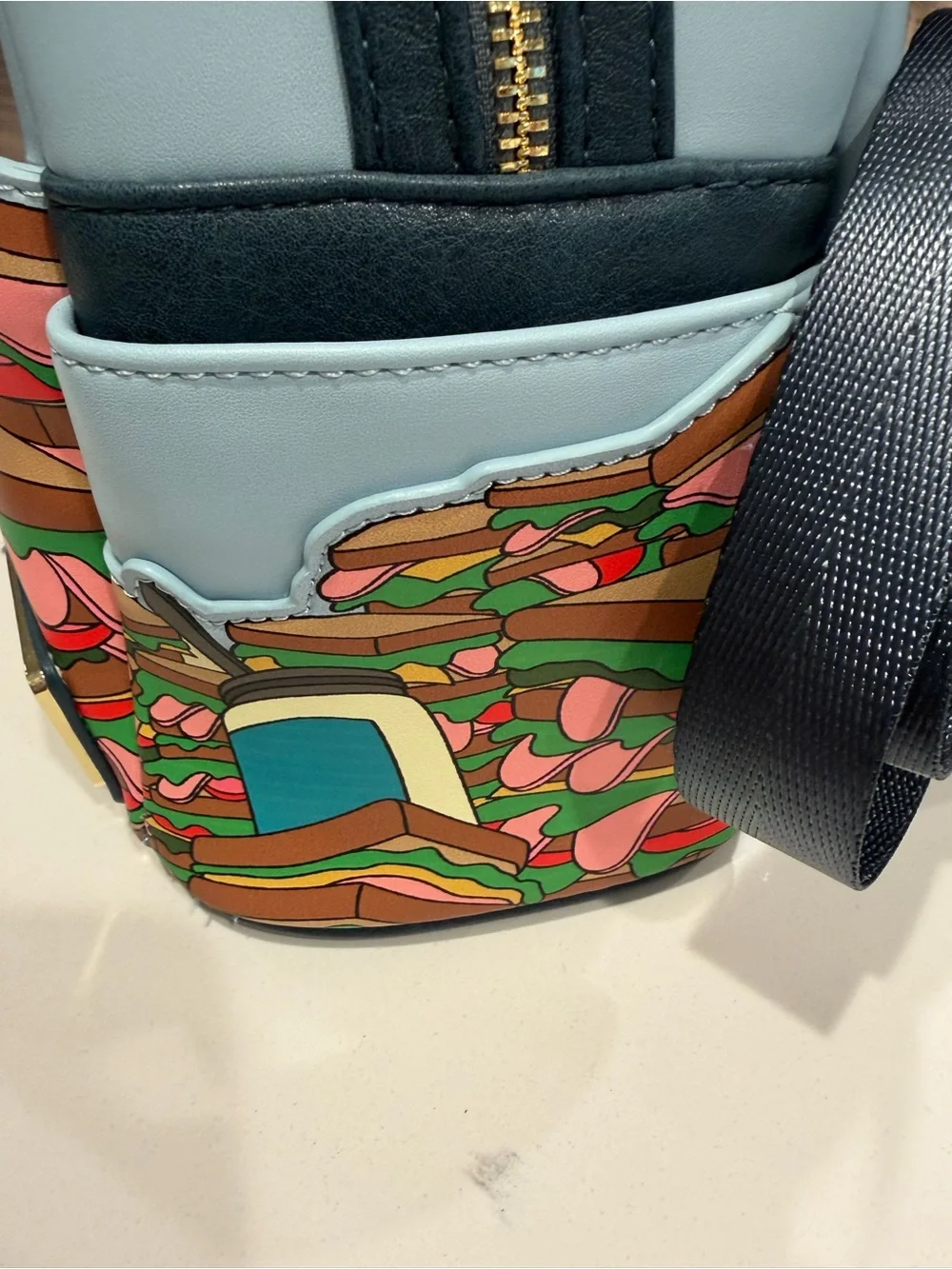 Loungefly Light Blue Lilo & Stitch Reuben Sandwich Expirement 625 Backpack
